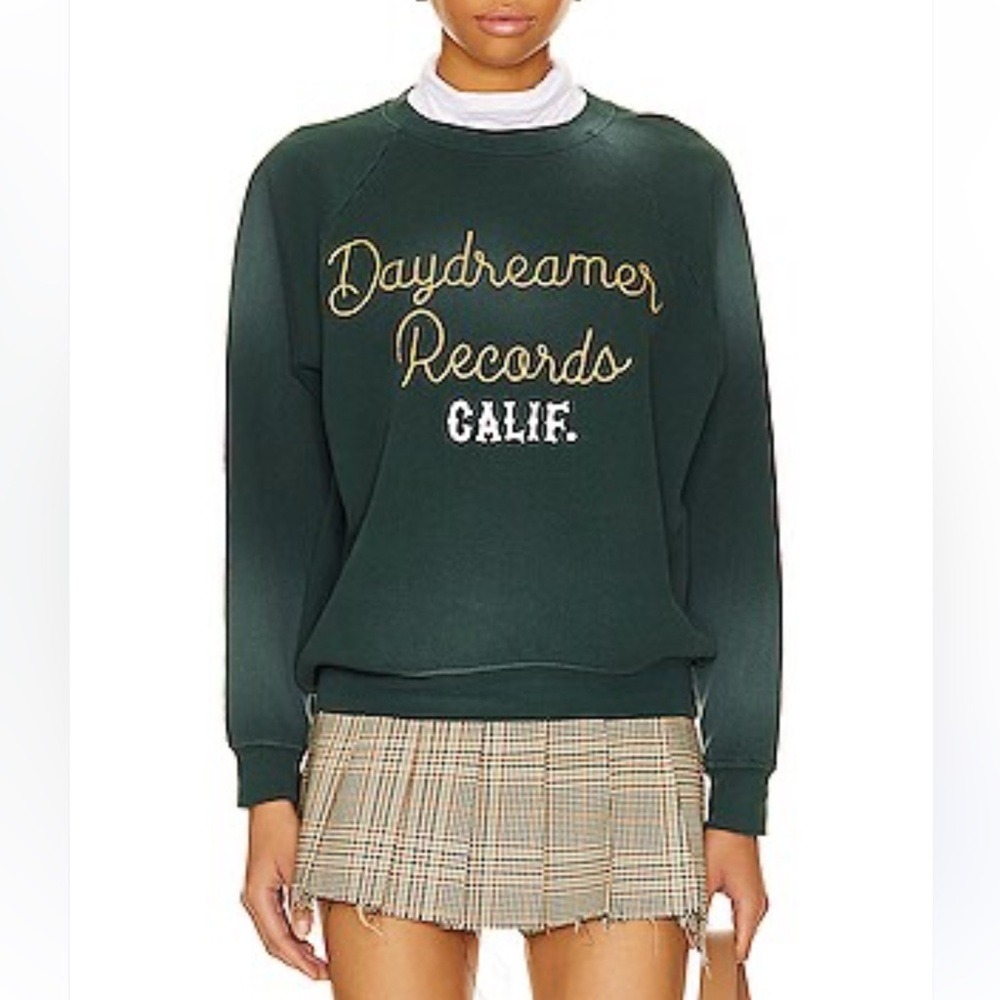 Daydreamer Records Rope Vintage Sweatshirt Sun Faded‎ Green revolve size XS
